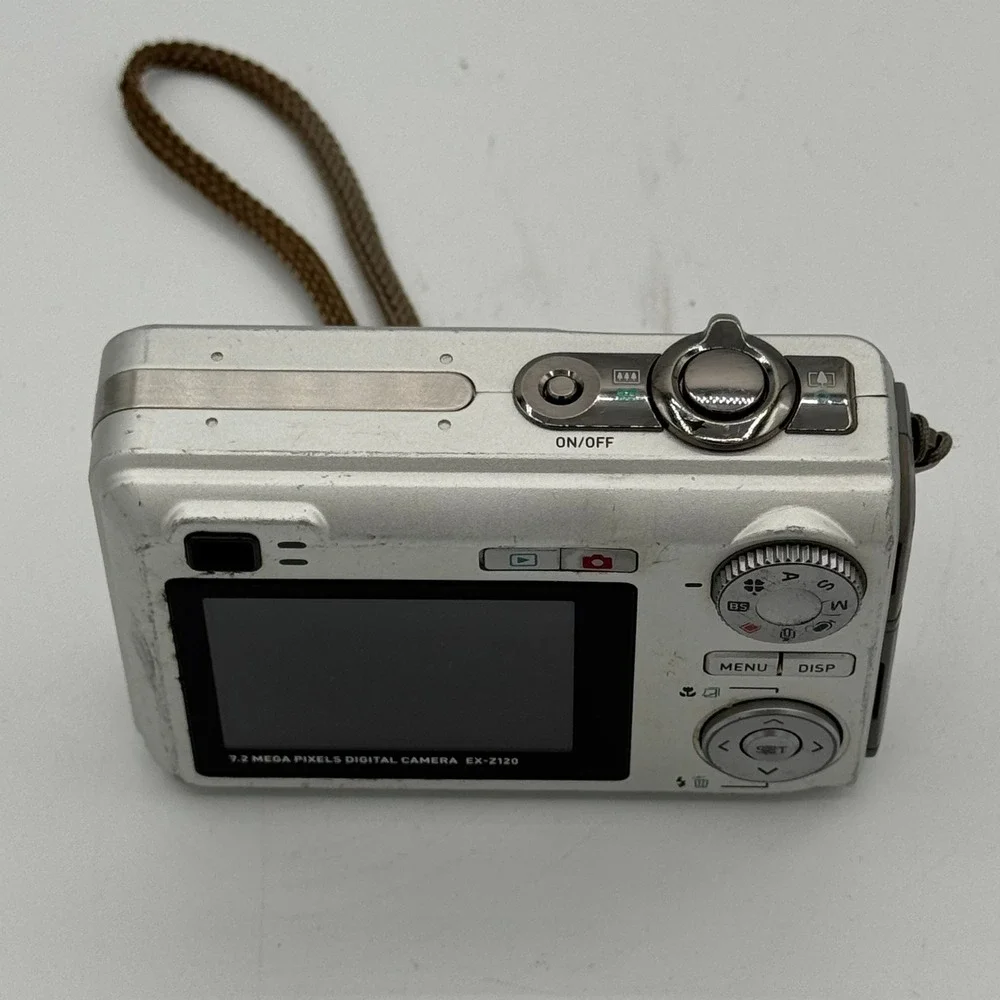 Casio Exilim EX-Z120 7.2MP Digital Camera Silver 3x Zoom SD Card Tested Working